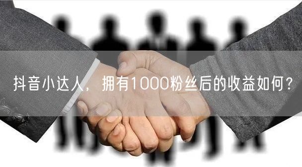 抖音小达人，拥有1000粉丝后的收益如何？