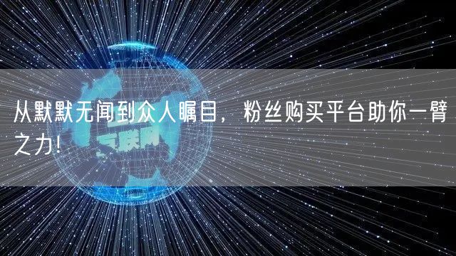 从默默无闻到众人瞩目，粉丝购买平台助你一臂之力！