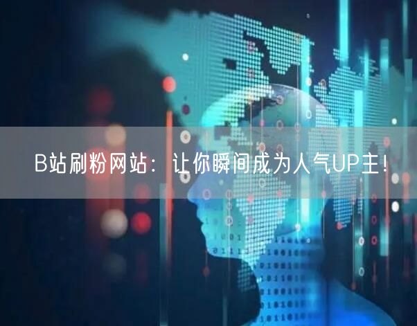 B站刷粉网站：让你瞬间成为人气UP主！