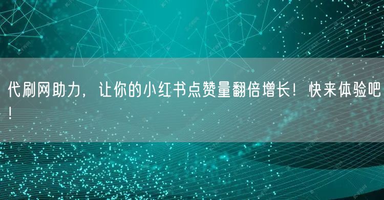 代刷网助力，让你的小红书点赞量翻倍增长！快来体验吧！