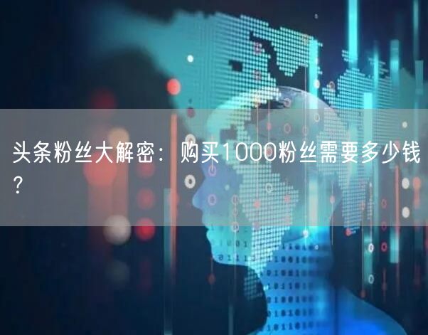 头条粉丝大解密：购买1000粉丝需要多少钱？