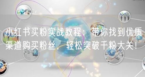 小红书买粉实战教程：带你找到优质渠道购买粉丝，轻松突破千粉大关！