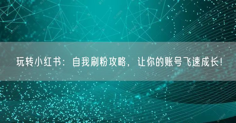 玩转小红书：自我刷粉攻略，让你的账号飞速成长！