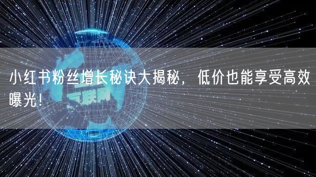 小红书粉丝增长秘诀大揭秘，低价也能享受高效曝光！