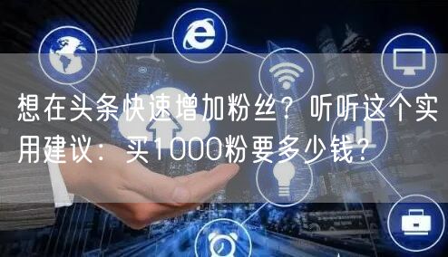 想在头条快速增加粉丝？听听这个实用建议：买1000粉要多少钱？