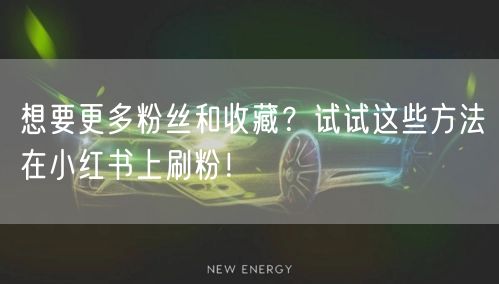 想要更多粉丝和收藏？试试这些方法在小红书上刷粉！